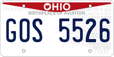 OH license plate GOS5526