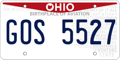 OH license plate GOS5527