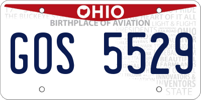 OH license plate GOS5529