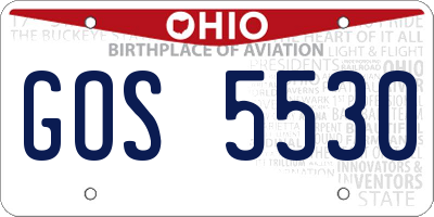 OH license plate GOS5530