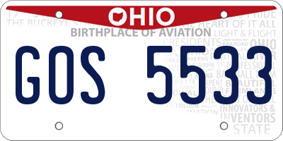 OH license plate GOS5533