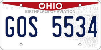 OH license plate GOS5534