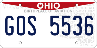 OH license plate GOS5536
