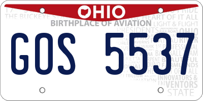 OH license plate GOS5537