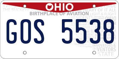 OH license plate GOS5538