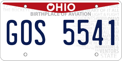 OH license plate GOS5541