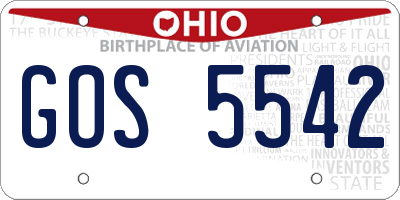OH license plate GOS5542