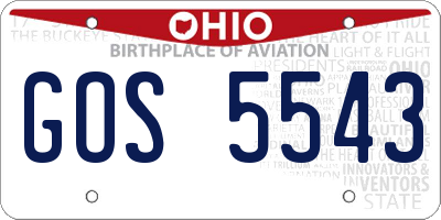 OH license plate GOS5543