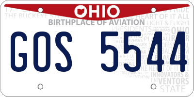 OH license plate GOS5544