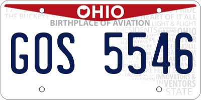 OH license plate GOS5546