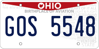 OH license plate GOS5548