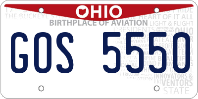 OH license plate GOS5550