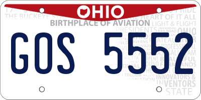 OH license plate GOS5552