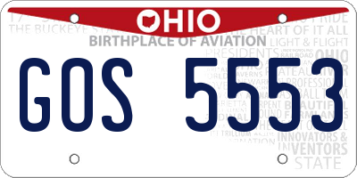 OH license plate GOS5553