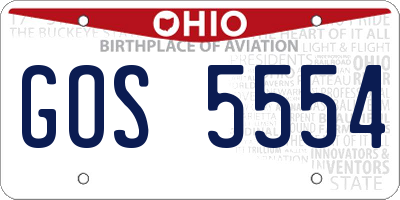 OH license plate GOS5554