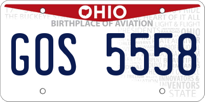 OH license plate GOS5558