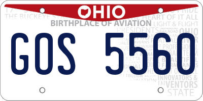 OH license plate GOS5560