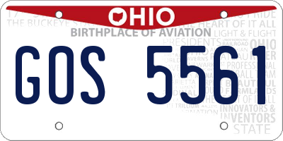 OH license plate GOS5561