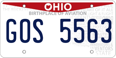 OH license plate GOS5563