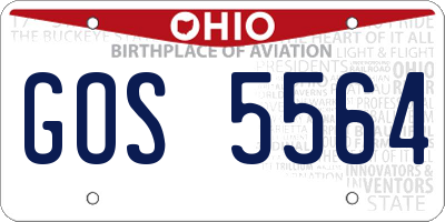 OH license plate GOS5564