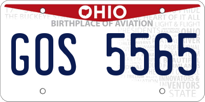 OH license plate GOS5565