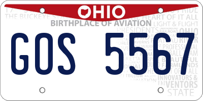 OH license plate GOS5567