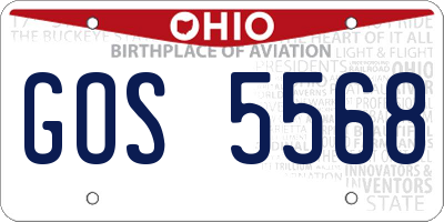 OH license plate GOS5568