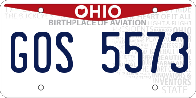 OH license plate GOS5573