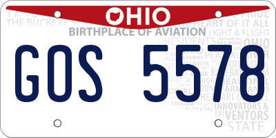 OH license plate GOS5578