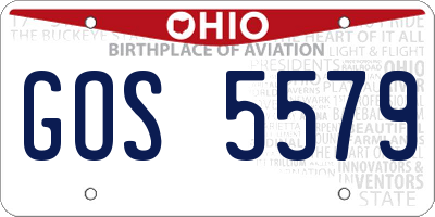 OH license plate GOS5579