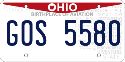 OH license plate GOS5580