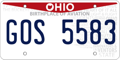 OH license plate GOS5583