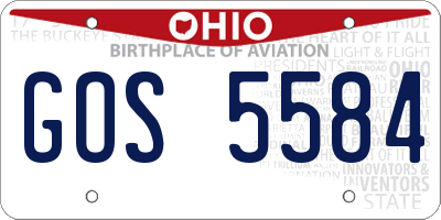 OH license plate GOS5584