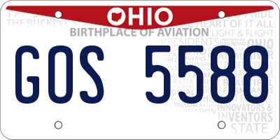 OH license plate GOS5588