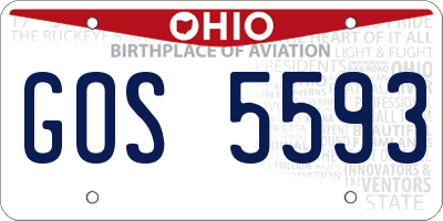OH license plate GOS5593