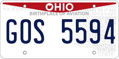 OH license plate GOS5594