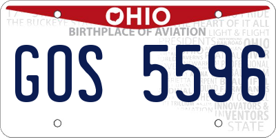 OH license plate GOS5596