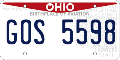 OH license plate GOS5598