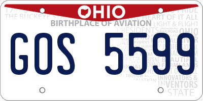 OH license plate GOS5599
