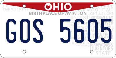OH license plate GOS5605