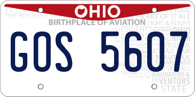 OH license plate GOS5607