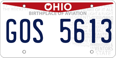 OH license plate GOS5613