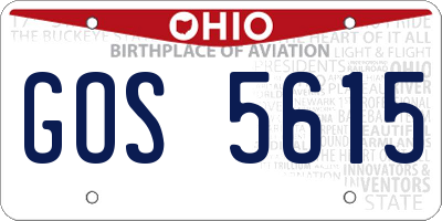 OH license plate GOS5615