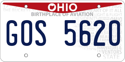 OH license plate GOS5620