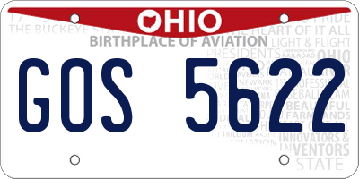 OH license plate GOS5622