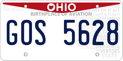 OH license plate GOS5628