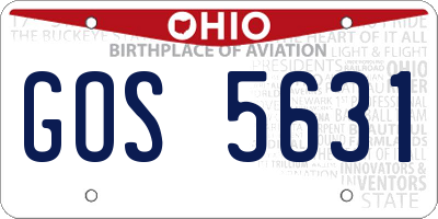 OH license plate GOS5631