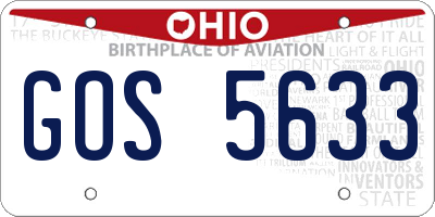 OH license plate GOS5633