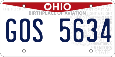 OH license plate GOS5634