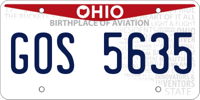 OH license plate GOS5635